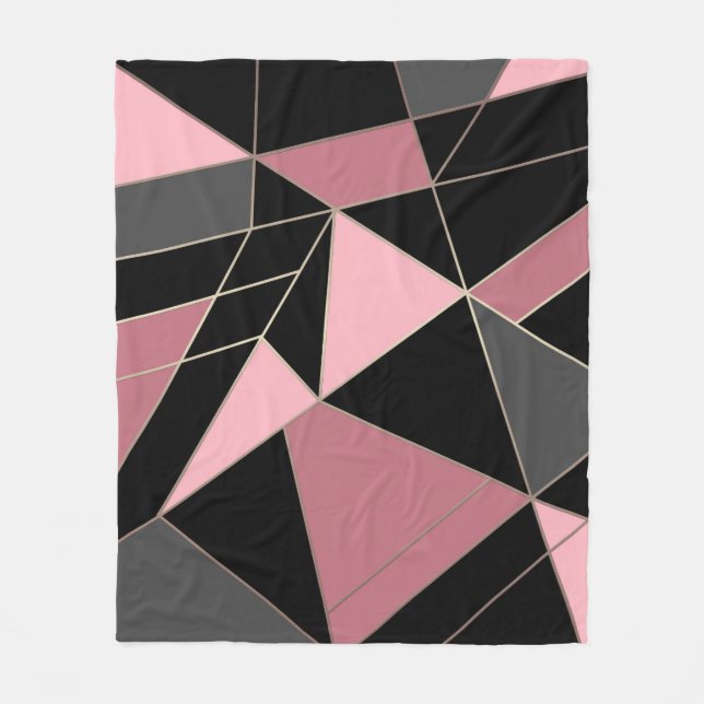 Abstract modern geometrical triangles print fleece blanket (Front)