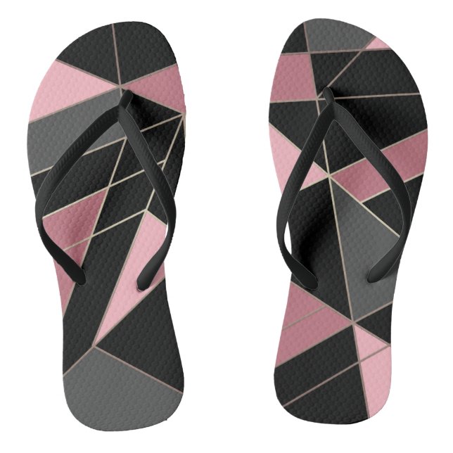 Abstract modern geometrical triangles print thongs (Footbed)
