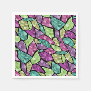 Abstract modern glass mosaic tile pattern bright c napkin