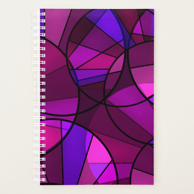 Abstract modern glass mosaic tile pattern bright c planner (Front)