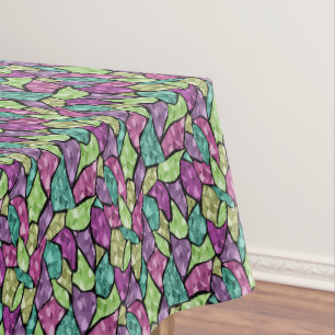 Abstract modern glass mosaic tile pattern bright c tablecloth