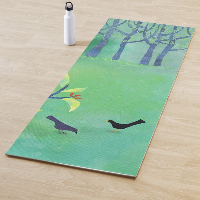 Abstract Modern Green Yoga Mat (In Situ)