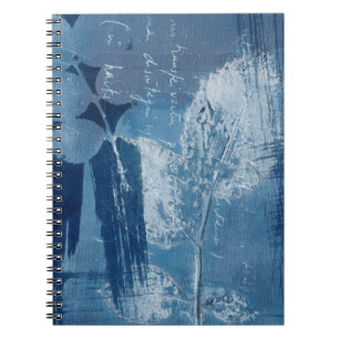 Abstract modern grunge blue art notebook