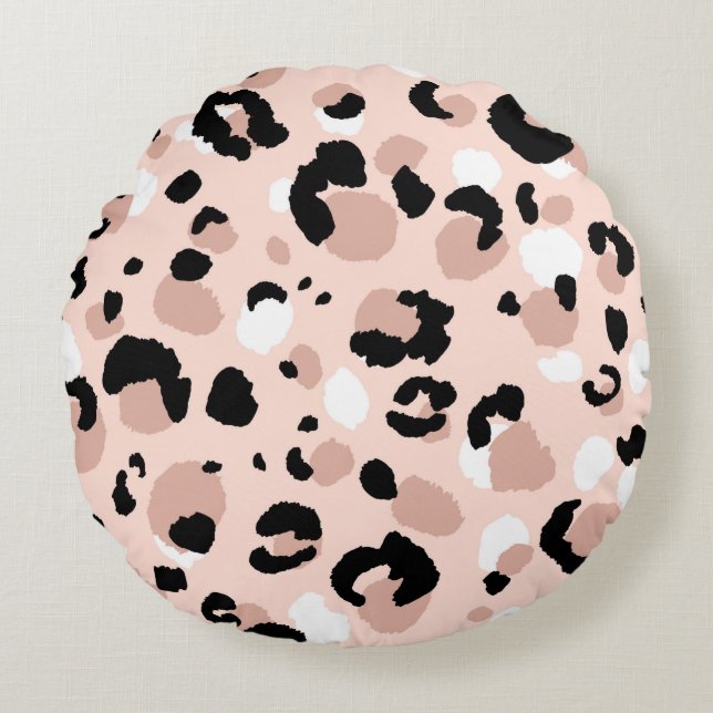 Abstract modern leopard seamless pattern. Animals  Round Cushion (Front)