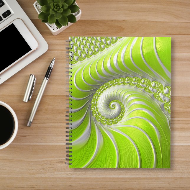 Abstract Modern Lime Green Spiral Fractal Planner (Creator Uploaded)