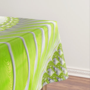 Abstract Modern Lime Green Spiral Fractal Tablecloth