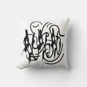 Abstract modern line art cushion