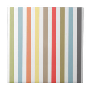 Abstract modern lined lines striped stripe coral o ceramic tile