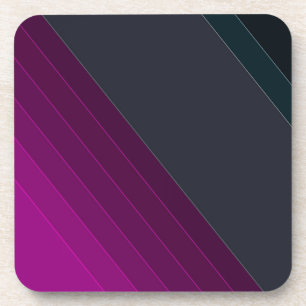 Abstract modern lined lines striped stripe dark pl coaster