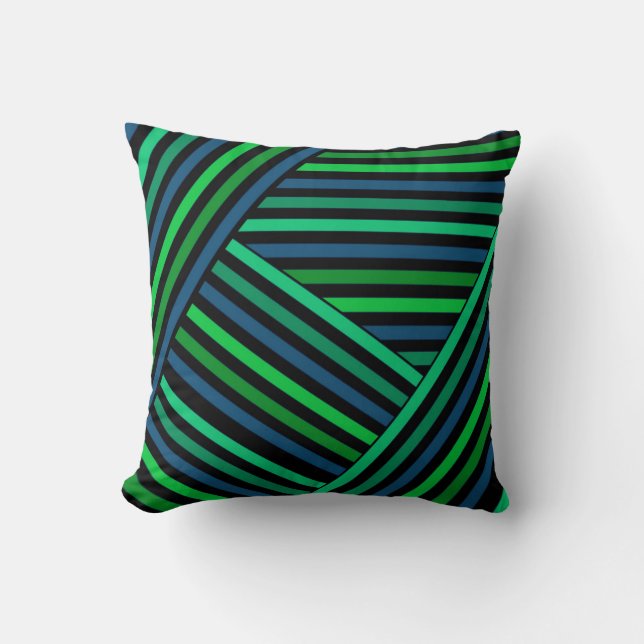 Abstract modern lined lines striped stripe navy gr cushion (Front)