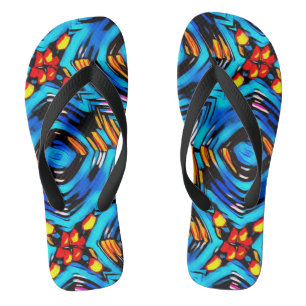 Abstract modern liquid modern liquify waves blue thongs