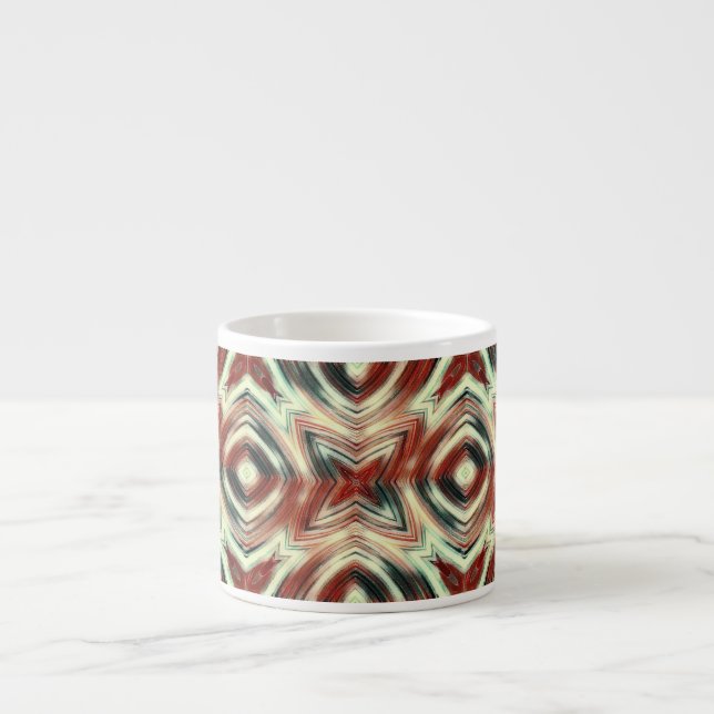 Abstract modern liquid modern waves print pattern espresso cup (Front)