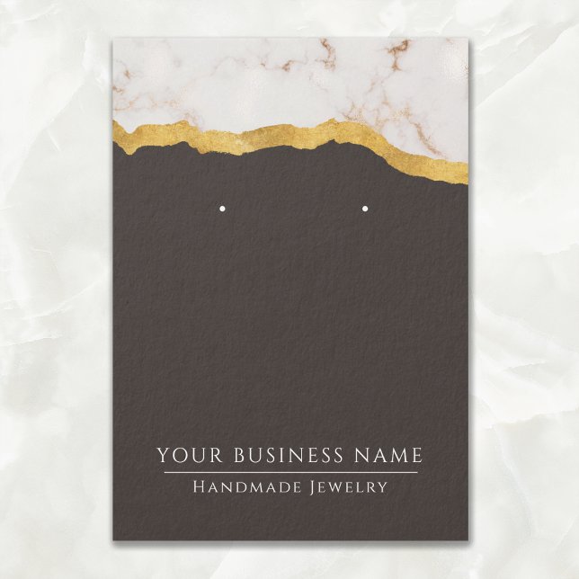 Abstract Modern Marble Gold Earring Display Cards (Creator Uploaded)