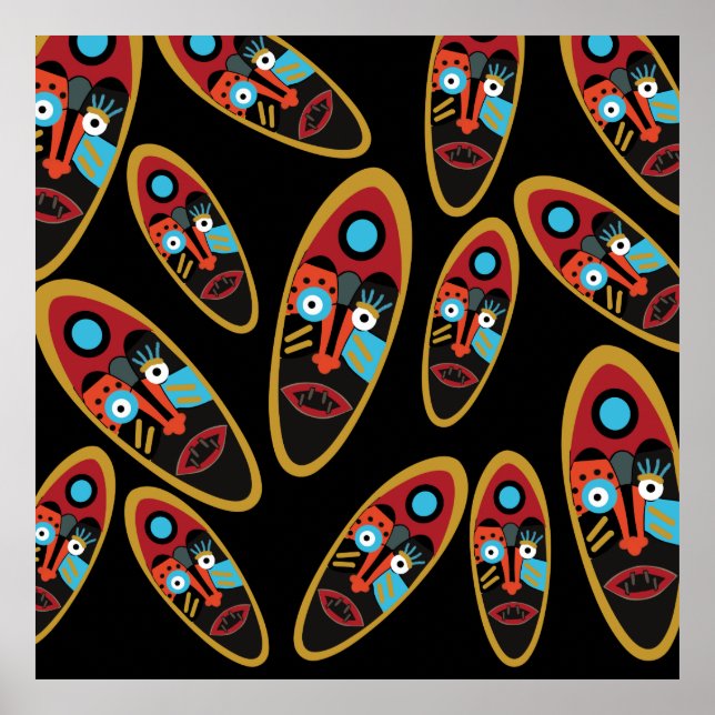 Abstract modern mask pattern poster (Front)