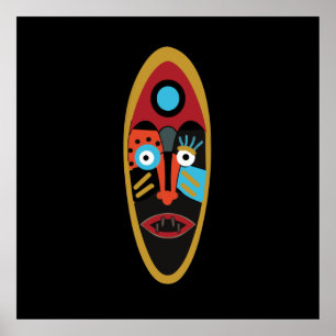 abstract modern mask poster