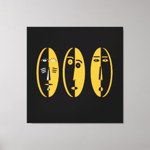 Abstract modern masks canvas print