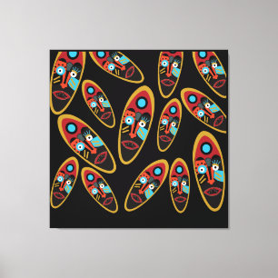 Abstract modern masks pattern canvas print