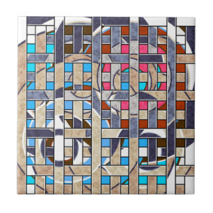 Abstract modern minimalistic art landscape geometr ceramic tile