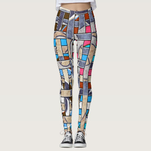 Abstract modern minimalistic art landscape geometr leggings