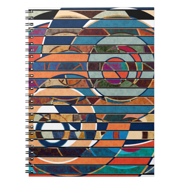 Abstract modern minimalistic art landscape geometr notebook (Front)
