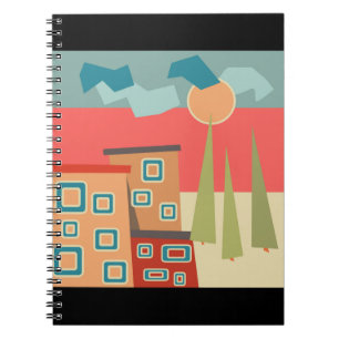 Abstract modern minimalistic art landscape geometr notebook
