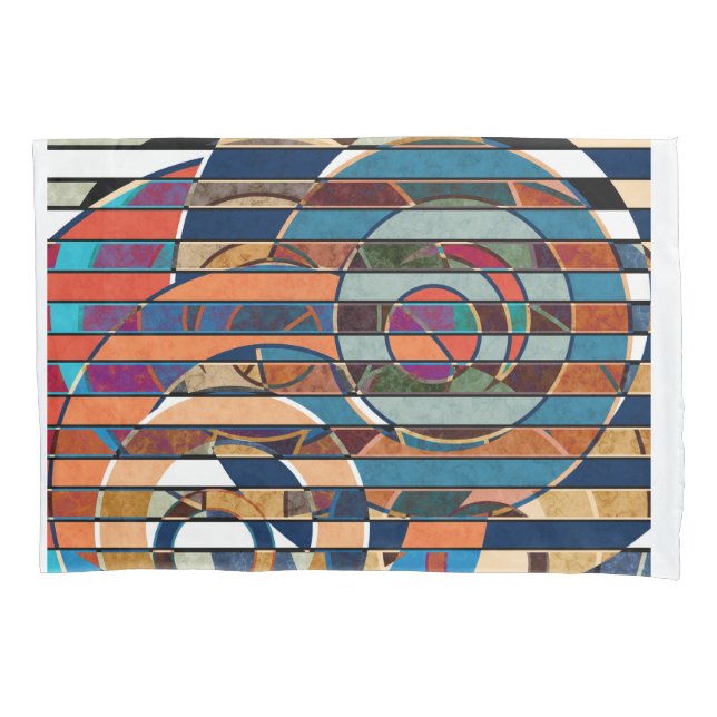 Abstract modern minimalistic art landscape geometr pillowcase (Front)