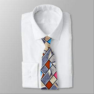 Abstract modern minimalistic art landscape geometr tie