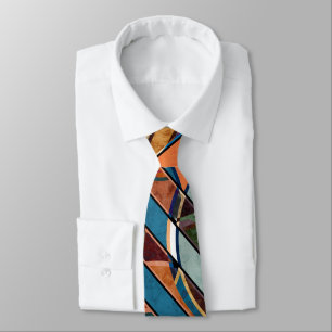 Abstract modern minimalistic art landscape geometr tie