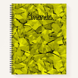 Abstract modern mosaic crystal tile pattern print notebook