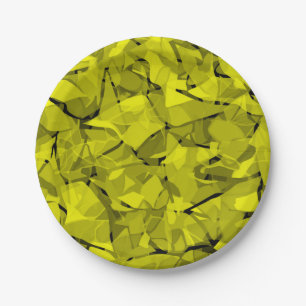 Abstract modern mosaic crystal tile pattern print paper plate