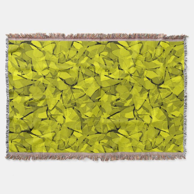 Abstract modern mosaic crystal tile pattern print throw blanket (Front)