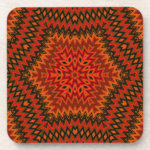 Abstract modern mosaic kaleidoscopic tile pattern coaster