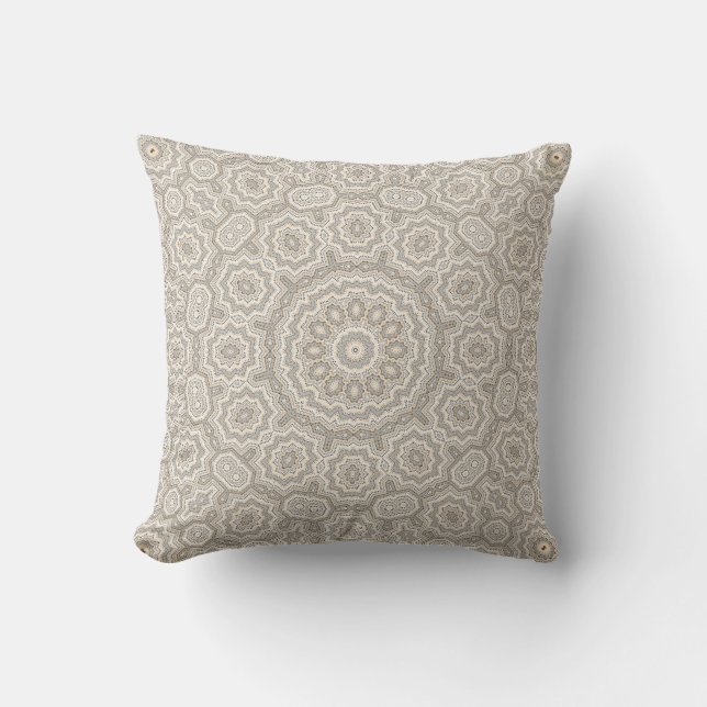 Abstract modern mosaic kaleidoscopic tile pattern cushion (Front)