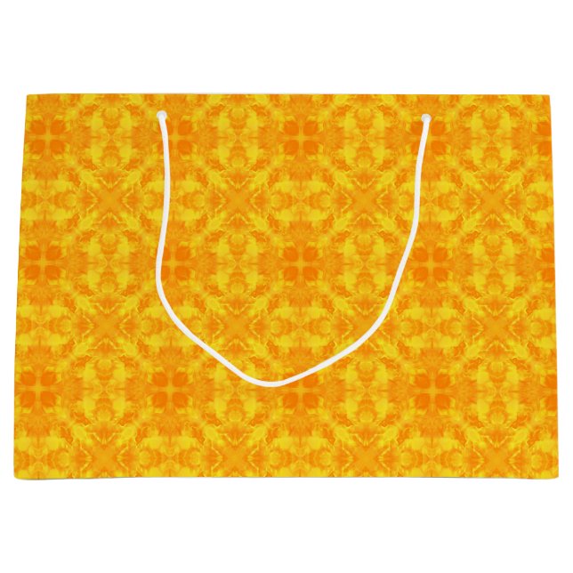 Abstract modern mosaic kaleidoscopic tile pattern large gift bag (Front)
