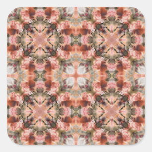 Abstract modern mosaic kaleidoscopic tile pattern square sticker