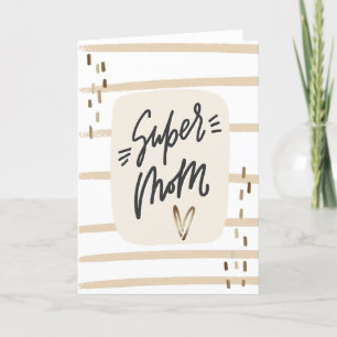 Abstract Modern Mother's Day Super Mum Sign Card