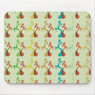 Abstract Modern Multicolor Tulip Floral pattern Mouse Pad