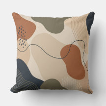 Abstract Modern Organic Shapes Pillow Gift Decor
