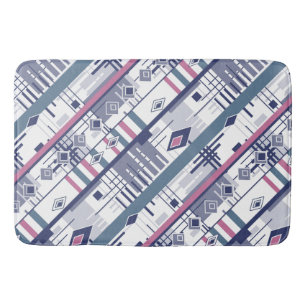Abstract modern ornament geometric elements vintag bath mat