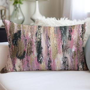 Abstract Modern Paint Brush Strokes Trendy Lumbar Cushion