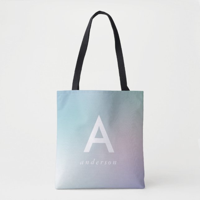 Abstract modern pastel rainbow gradient tote bag (Front)