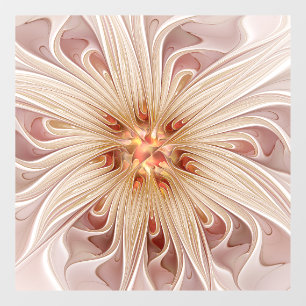 Abstract Modern Peach Pastel Flower Fractal Art