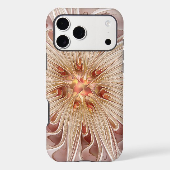Abstract Modern Peach Pastel Flower Fractal Art (Back)