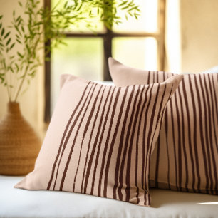 Abstract Modern Peach Terracotta  Cushion
