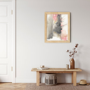 Abstract Modern Pink Gold Painting Art Print
