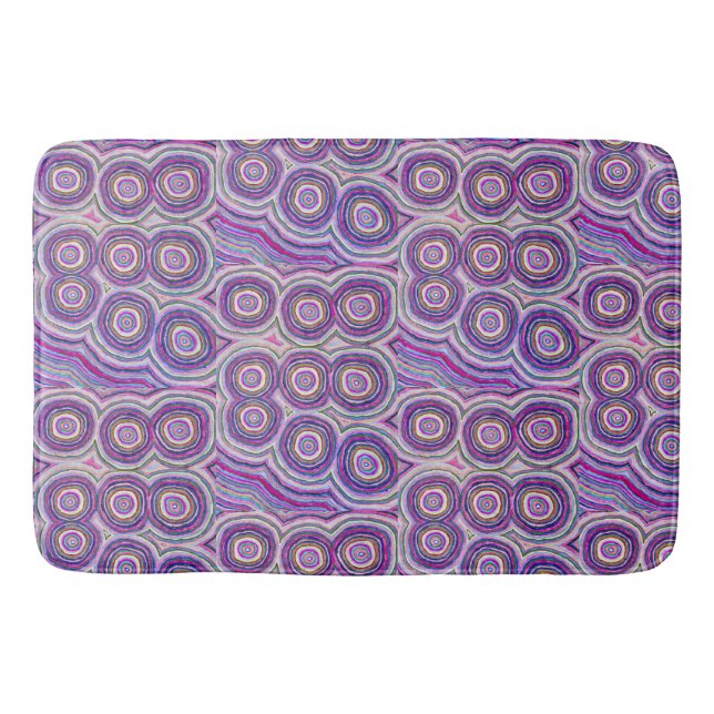 Abstract Modern Pink Purple Circles Bath Mat (Front)