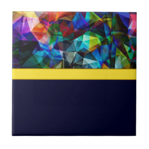 Abstract modern polygon poly triangles dark brigth ceramic tile