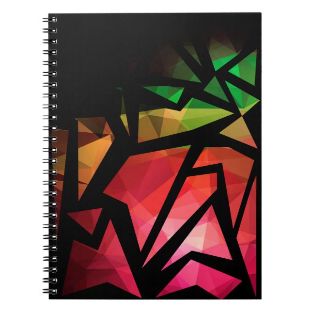 Abstract modern polygonal graffiti geometric dark notebook (Front)