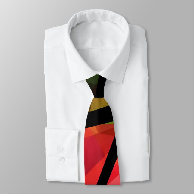 Abstract modern polygonal graffiti geometric dark tie (Tied)