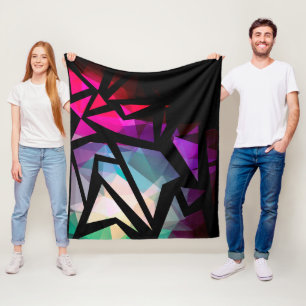 Abstract modern polygonal graffiti geometrical dar fleece blanket